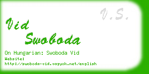vid swoboda business card